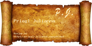 Priegl Julianna névjegykártya